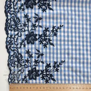 Bombažna tkanina CHECKS ONE-SIDE BORDER blue