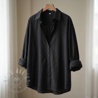 Bombažna tkanina WASHED black