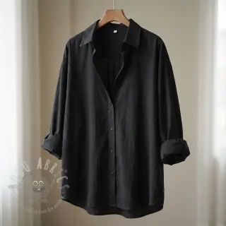 Bombažna tkanina WASHED black