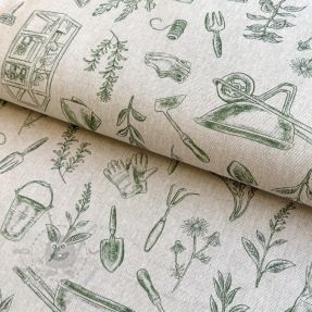Dekorativno blago Linenlook Garden Plant Tool digital print