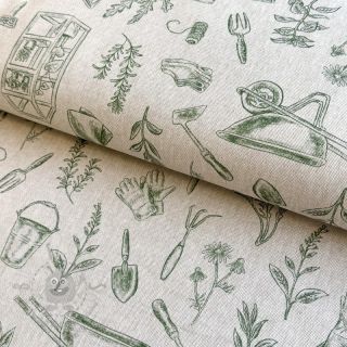 Dekorativno blago Linenlook Garden Plant Tool digital print