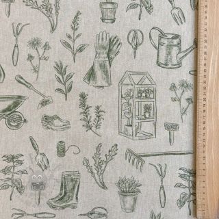 Dekorativno blago Linenlook Garden Plant Tool digital print