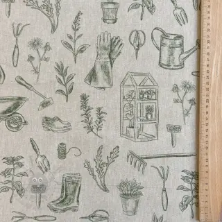 Dekorativno blago Linenlook Garden Plant Tool digital print