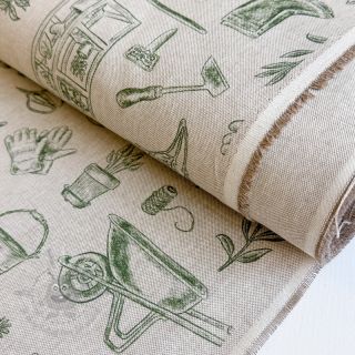 Dekorativno blago Linenlook Garden Plant Tool digital print