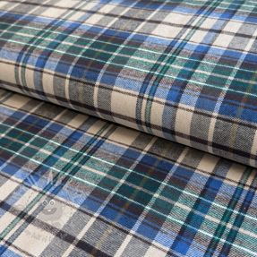 Bombažna tkanina YARN DYED CHECK BRUSHED blue
