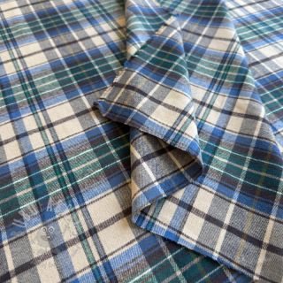 Bombažna tkanina YARN DYED CHECK BRUSHED blue