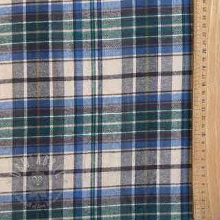 Bombažna tkanina YARN DYED CHECK BRUSHED blue