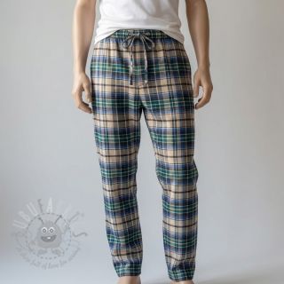 Bombažna tkanina YARN DYED CHECK BRUSHED blue