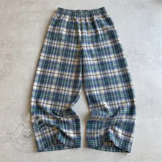 Bombažna tkanina YARN DYED CHECK BRUSHED blue