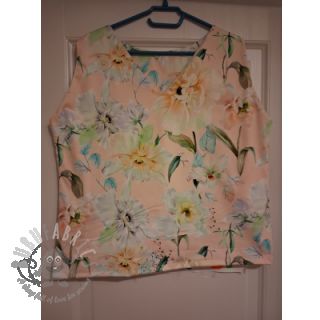 Bombažna tkanina SATIN Oahu pink digital print