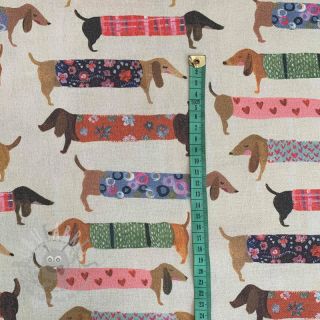 Dekorativno blago premium Family Dachshund digital print