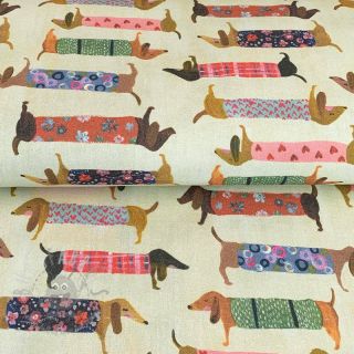 Dekorativno blago premium Family Dachshund digital print