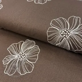 Viskoza z lanom EMBROIDERY Flower Maya brown