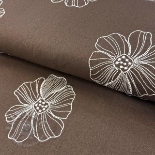 Viskoza z lanom EMBROIDERY Flower Maya brown