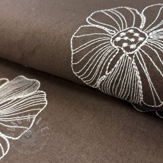 Viskoza z lanom EMBROIDERY Flower Maya brown