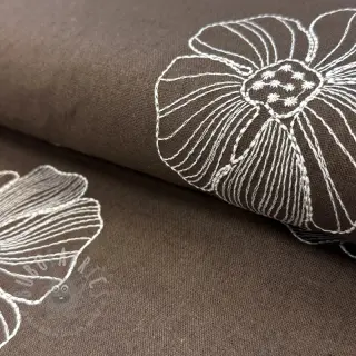Viskoza z lanom EMBROIDERY Flower Maya brown