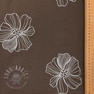 Viskoza z lanom EMBROIDERY Flower Maya brown