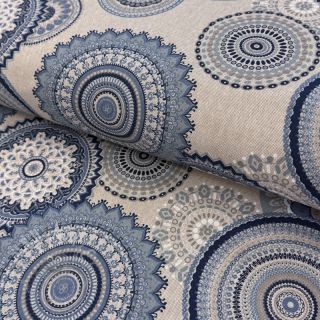 Dekorativno blago Linenlook premium Geometric mandala
