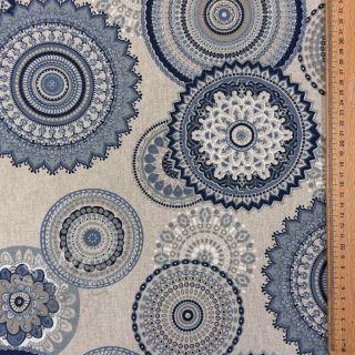 Dekorativno blago Linenlook premium Geometric mandala