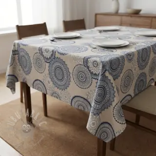 Dekorativno blago Linenlook premium Geometric mandala