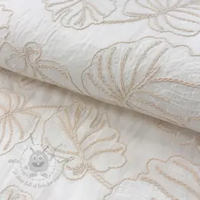 Bombažna tkanina VOILE EMBROIDERY Kady off white