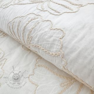 Bombažna tkanina VOILE EMBROIDERY Kady off white