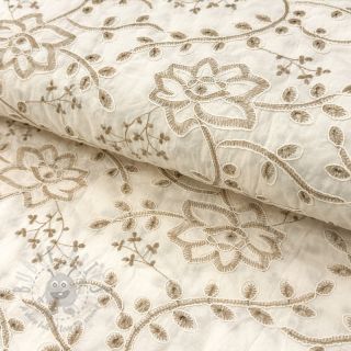 Bombažna tkanina VOILE EMBROIDERY Kiara off white
