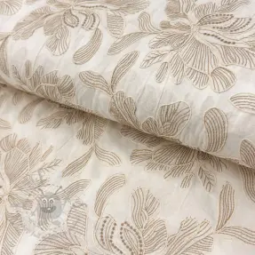 Bombažna tkanina VOILE EMBROIDERY Kim off white