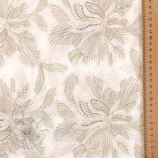 Bombažna tkanina VOILE EMBROIDERY Kim off white