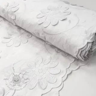 Bombažna tkanina EMBROIDERY Bellagio white