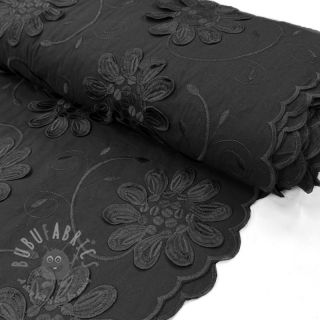 Bombažna tkanina EMBROIDERY Bellagio black