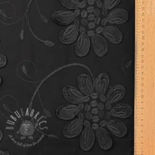 Bombažna tkanina EMBROIDERY Bellagio black