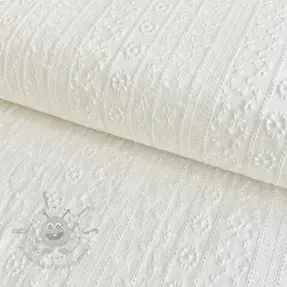 Bombažna tkanina EMBROIDERY Pattern white