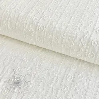Bombažna tkanina EMBROIDERY Pattern white