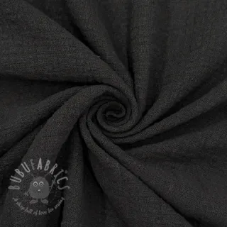 Bombažna tkanina SLUB WASHED black