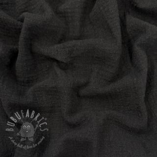 Bombažna tkanina SLUB WASHED black