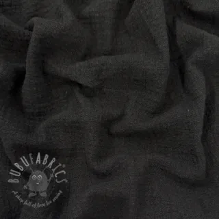 Bombažna tkanina SLUB WASHED black