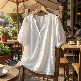 Bombažna tkanina WASHED white