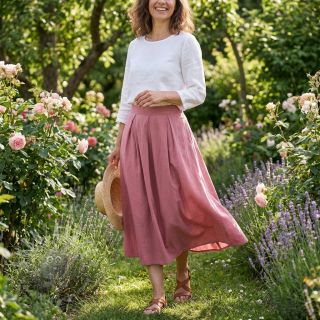 Bombažna tkanina WASHED dark blush