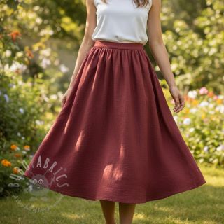 Bombažna tkanina SLUB WASHED wine red