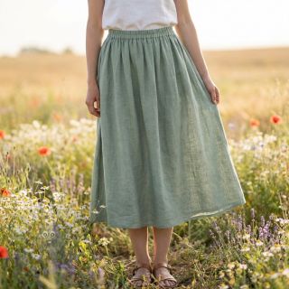 Bombažna tkanina SLUB WASHED old green