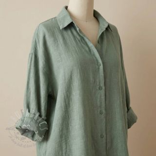 Bombažna tkanina SLUB WASHED old green