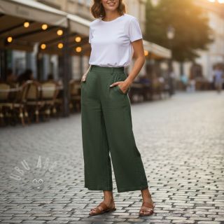 Bombažna tkanina SLUB WASHED army green