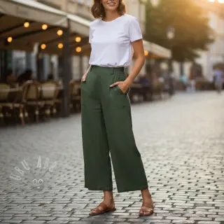 Bombažna tkanina SLUB WASHED army green