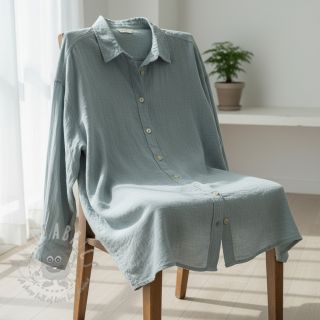 Bombažna tkanina SLUB WASHED blue