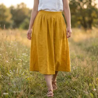 Bombažna tkanina SLUB WASHED ochre