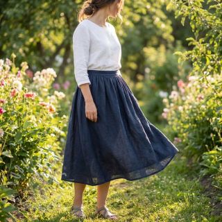 Bombažna tkanina SLUB WASHED navy