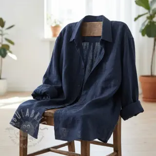 Bombažna tkanina SLUB WASHED navy