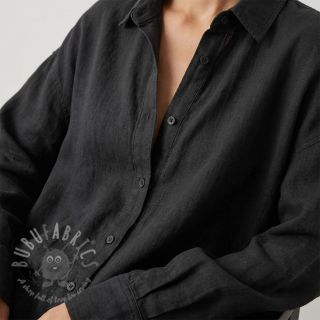 Bombažna tkanina SLUB WASHED black