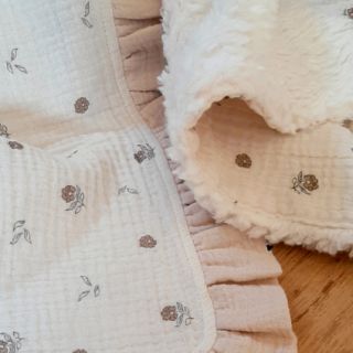 Dvoslojna gaza/muslin Flowers SIMPLY NATURAL digital print ORGANIC